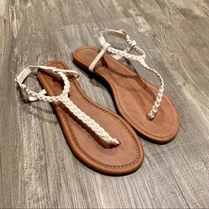 White Braided Sandals